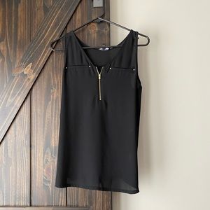 Black Express zipper blouse